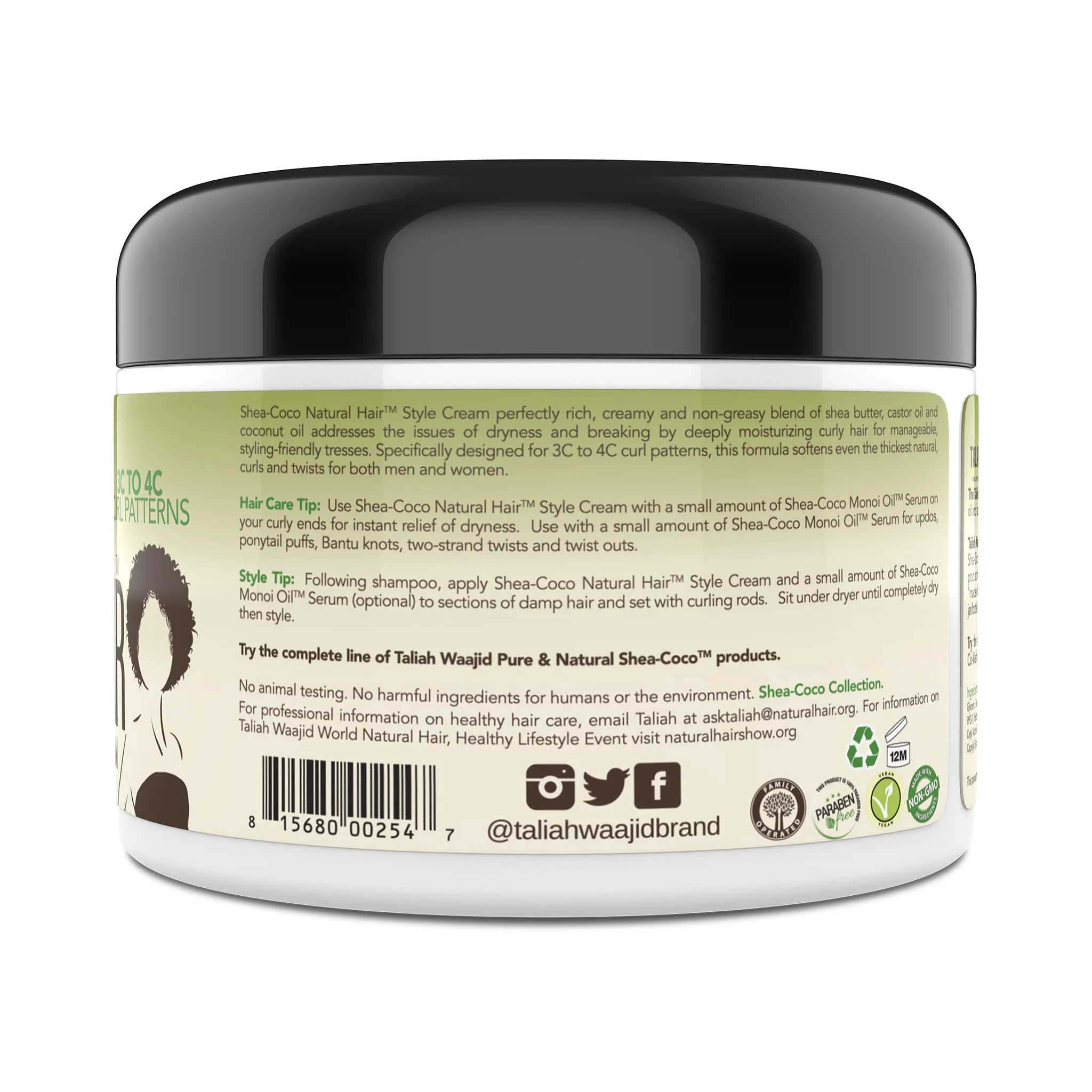 Shea-Coco Natural Hair Style Cream 8oz for 3C-4C Hair - Image 4